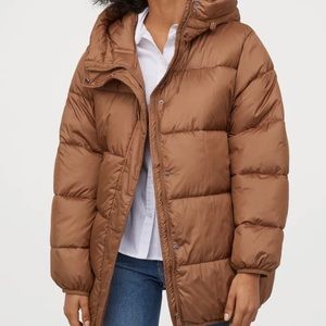 H&M Oversized Camel Puffer Coat